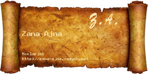 Zana Ajna névjegykártya
